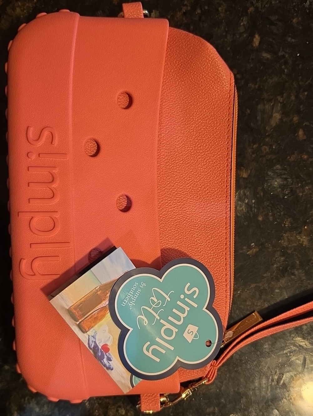 Simply Southern Coral Zip Wristlet Clutch